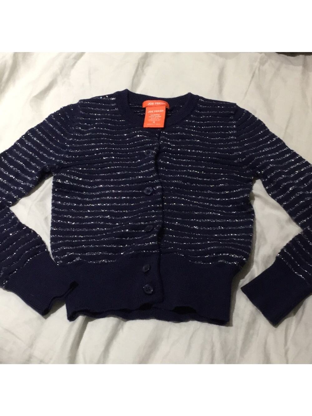 Joe fresh 3t navy silver cardigan nwot
